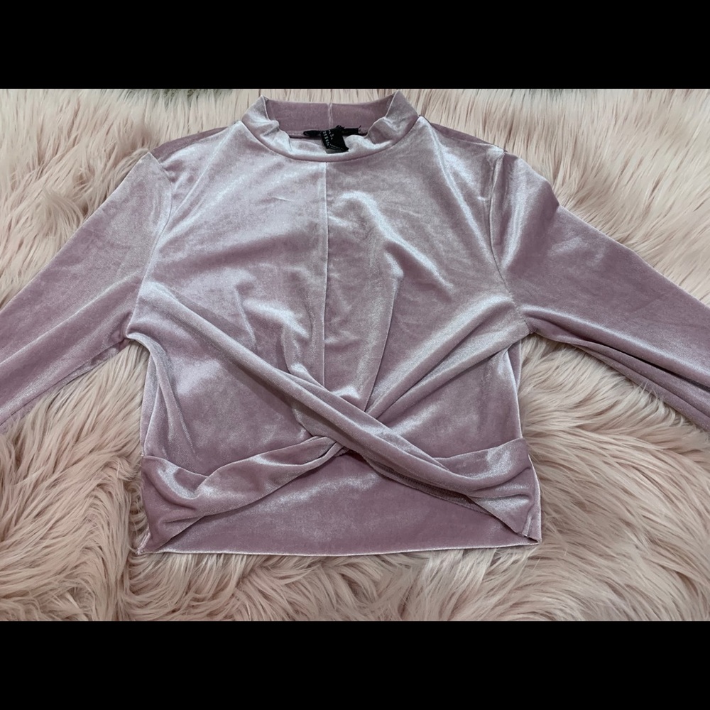 Velvet lilac crop top